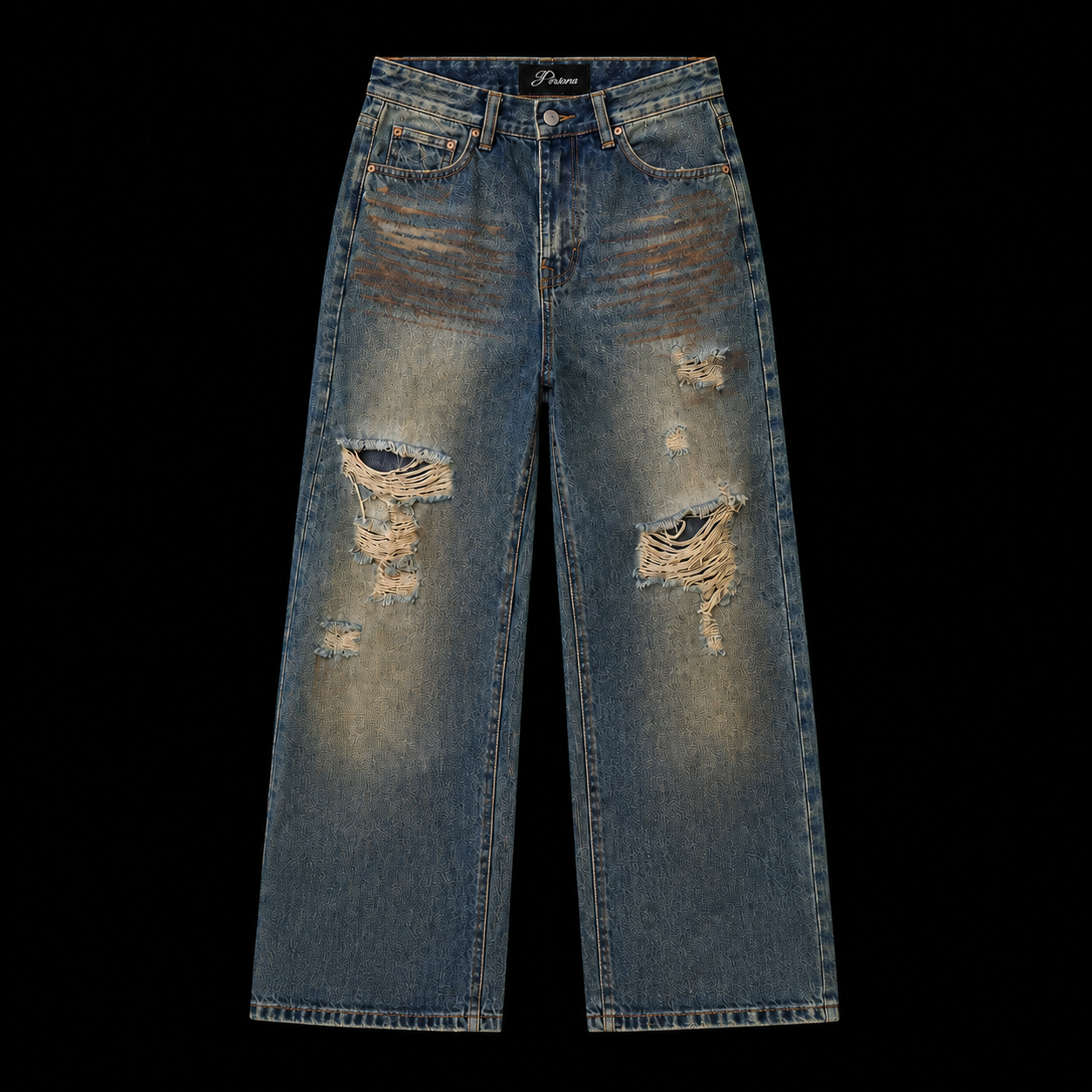 MUDDY BOOTCUT DISTRESSED DENIM