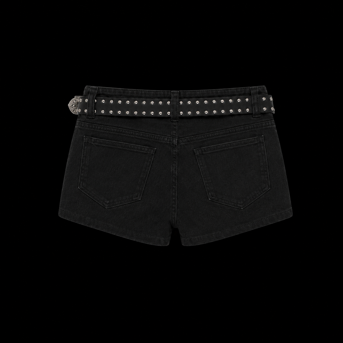 ROXY STUDDED LOW RISE SHORTS (BELT INCLUDED)