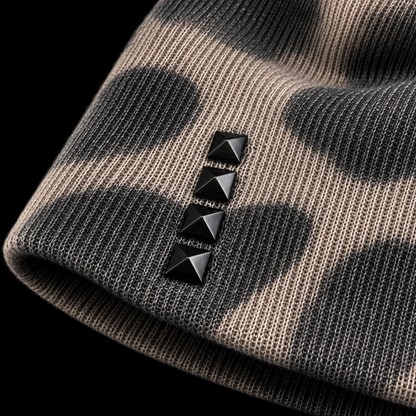 STUDDED CHEETAH BEANIE