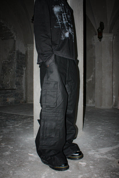 WAXED CARGO PANTS