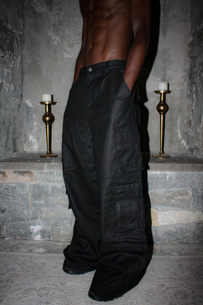 WAXED CARGO PANTS