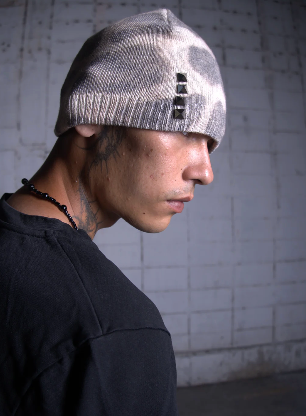 STUDDED CHEETAH BEANIE