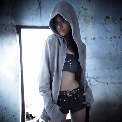 ROXY STUDDED LOW RISE SHORTS (BELT INCLUDED)