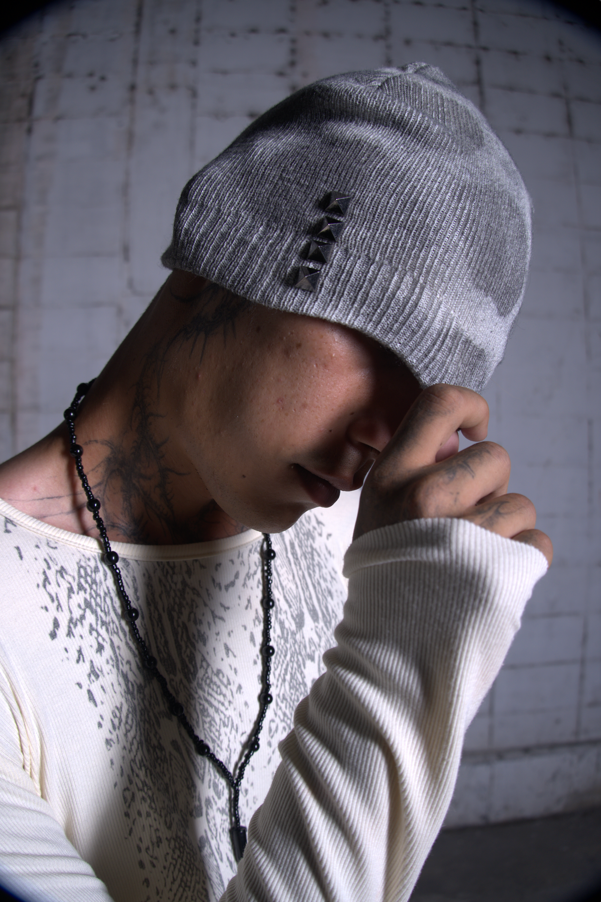 STUDDED CHEETAH BEANIE