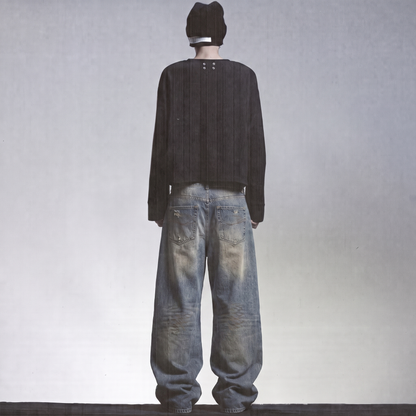 MUDDY BOOTCUT DISTRESSED DENIM